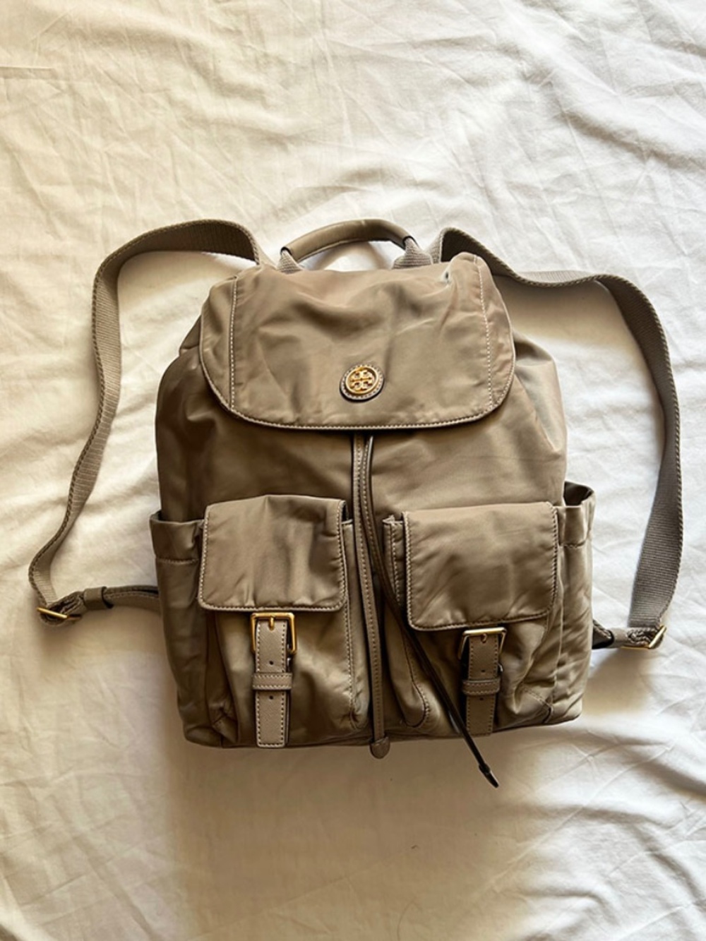 Tory Burch Pewter Backpack / Diaper Bag